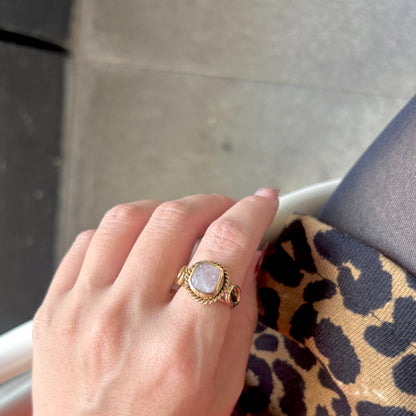 Brass rough design ring