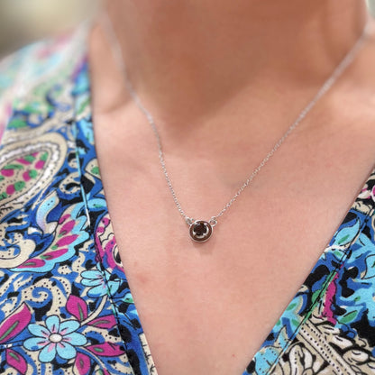 Enamel × stone necklace