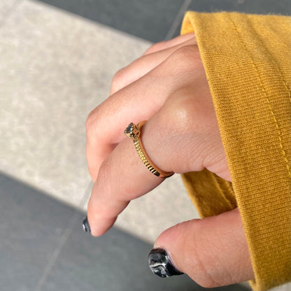Brass petit  ring〈blue〉
