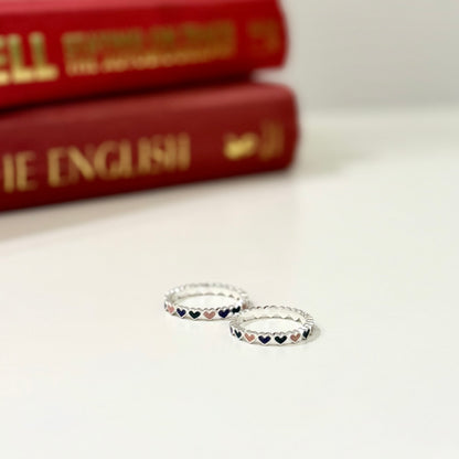 Heart enamel ring 8