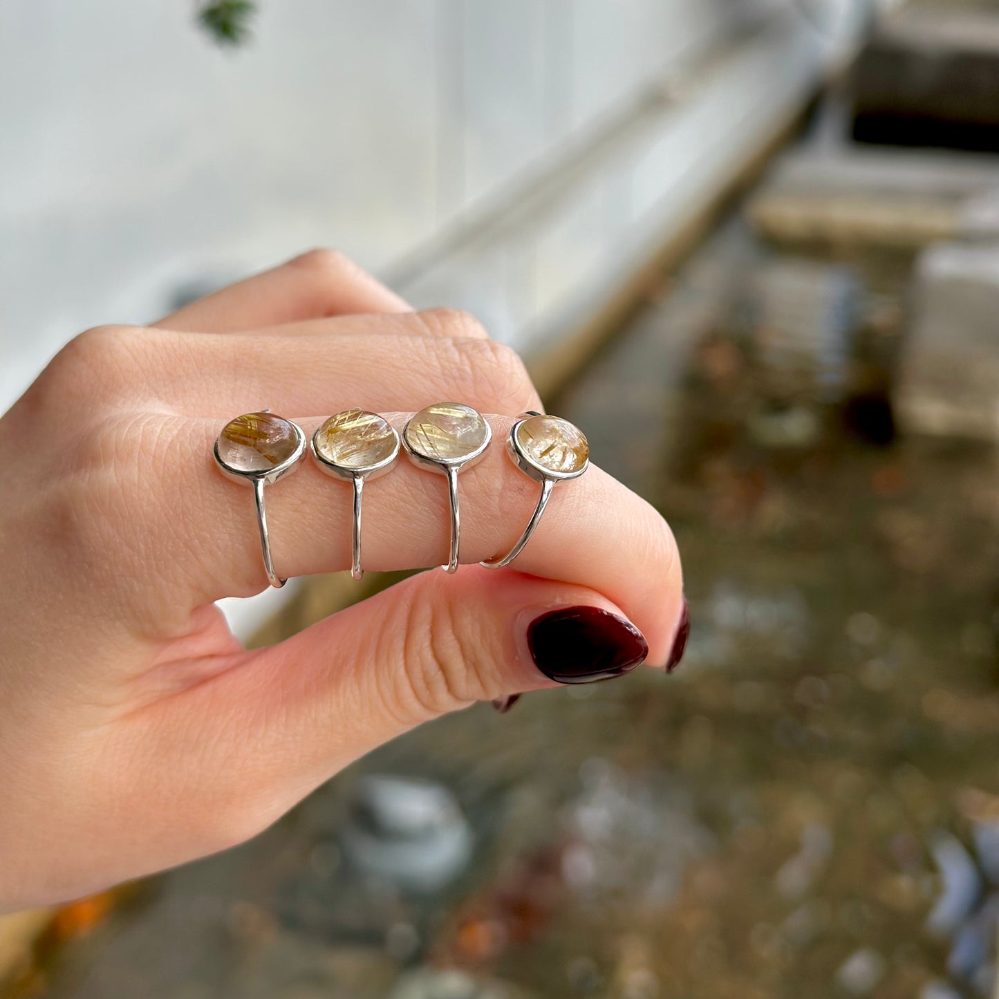 Gold Rutile Quartz ring