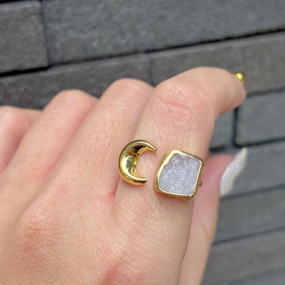 Brass Moon × Stone ring