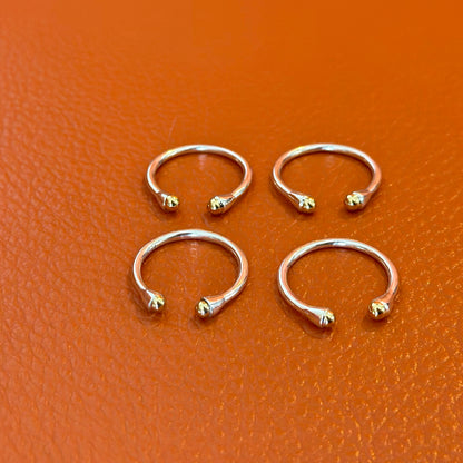 Silver925×Brass plain ring 〈Ball〉6