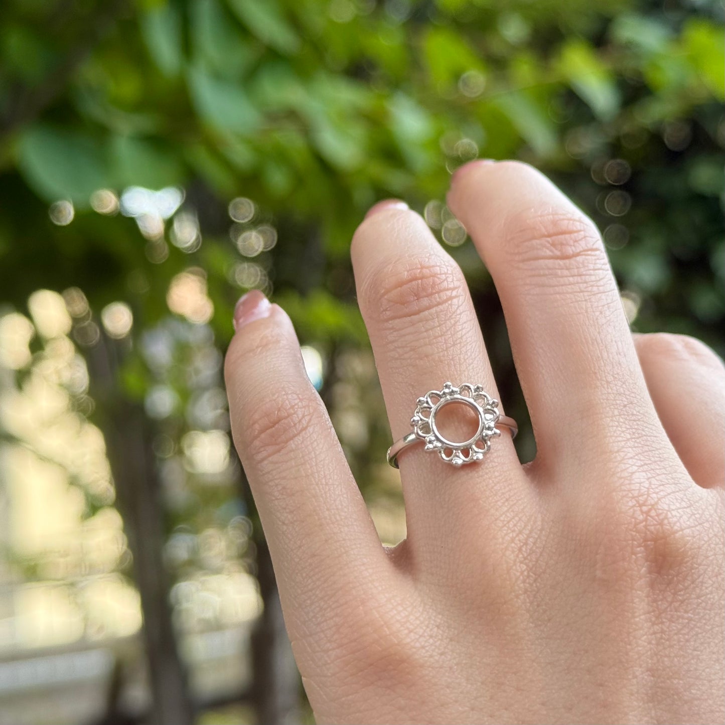 Flower plain ring 6