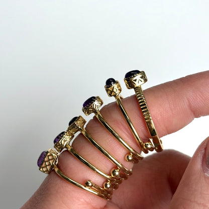 Brass petit ring〈Amethyst〉