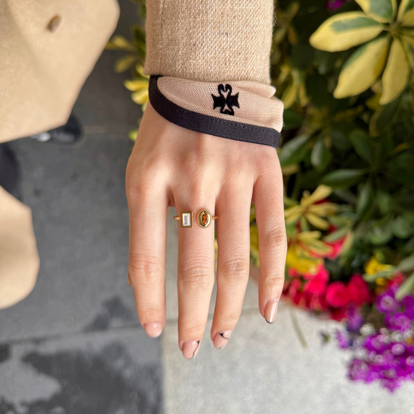 Brass 2stone ring 11