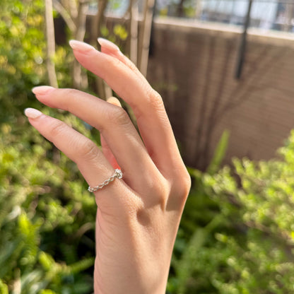 Flower plain ring 9