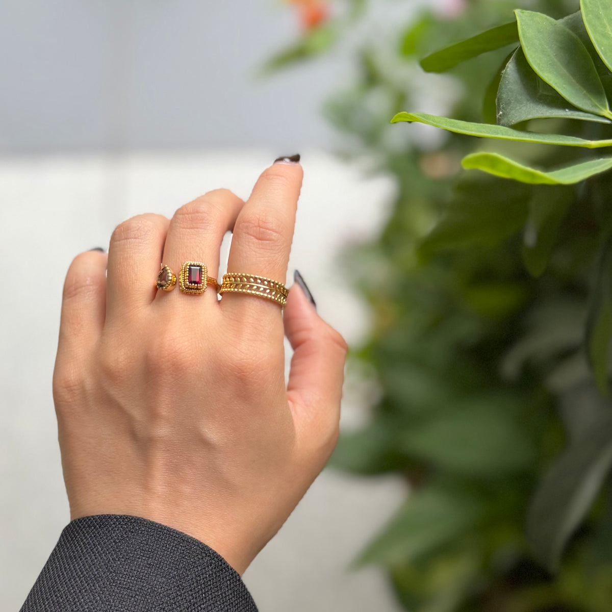 Brass 2stone ring 15