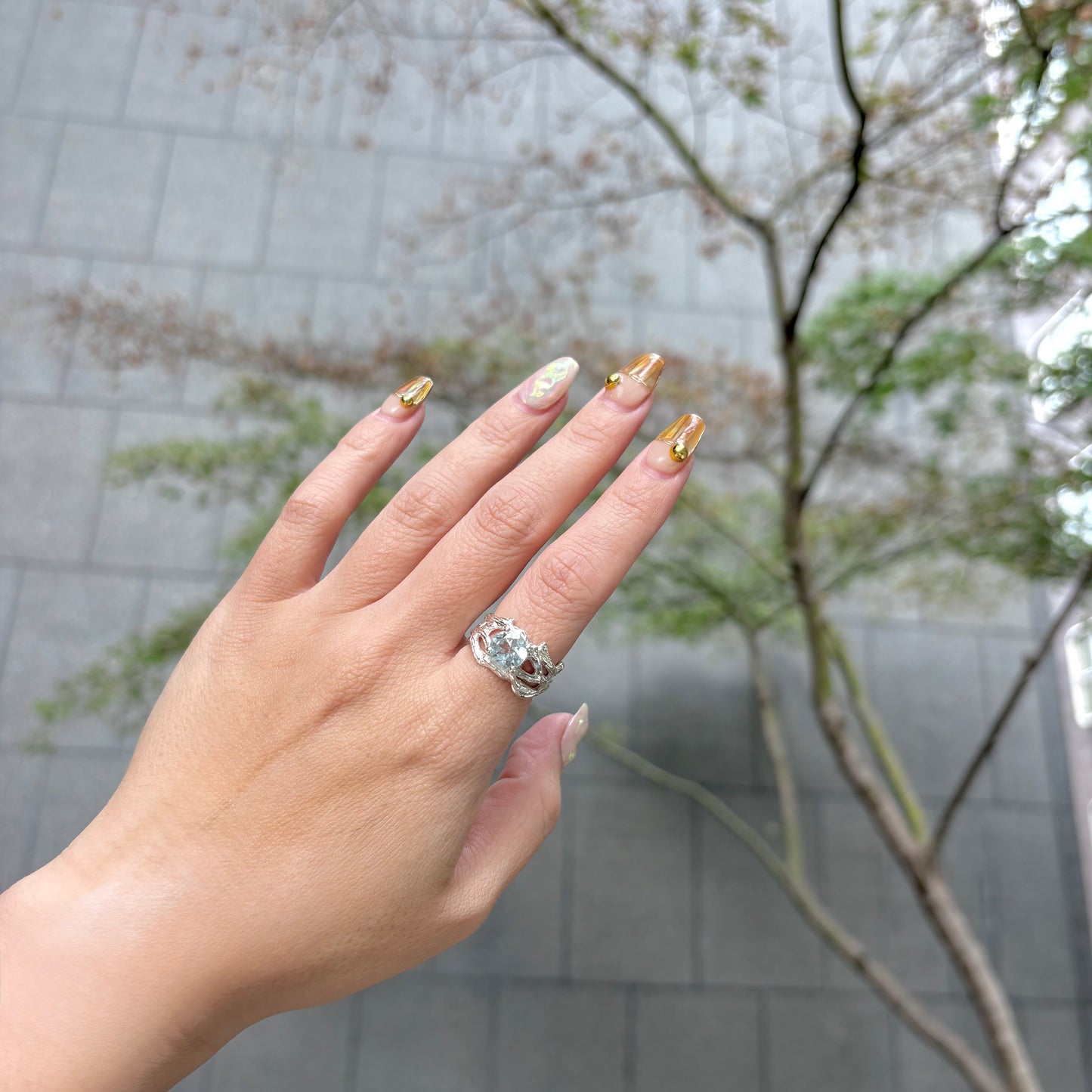 Botanical design ring