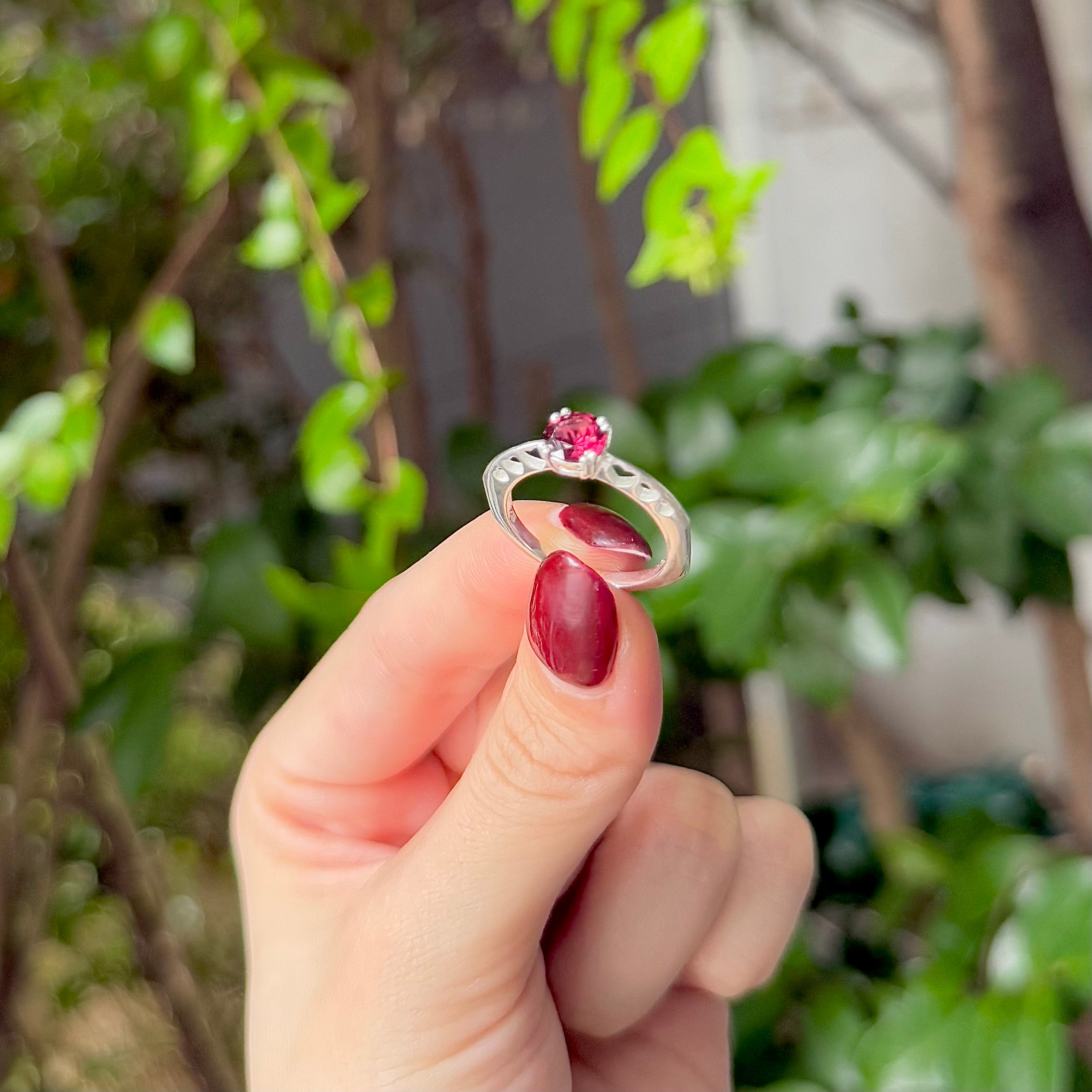 Heart design ring 〈Rohdolite Garnet〉 – Biju mam