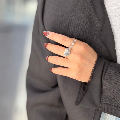 Heart plain ring 86