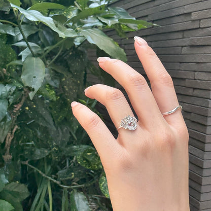 Flower plain ring 6
