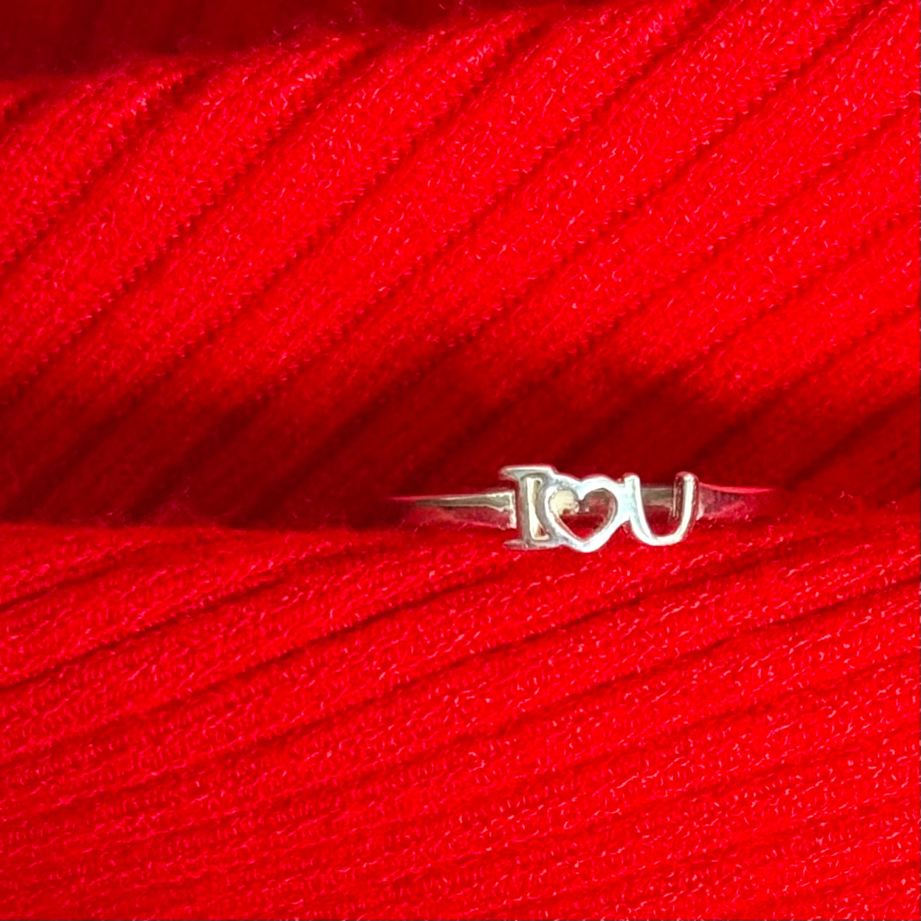 Silver925 plain ring〈I♡U〉