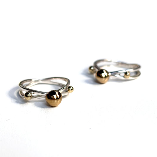 Silver925×Brass plain ring〈Ball〉18