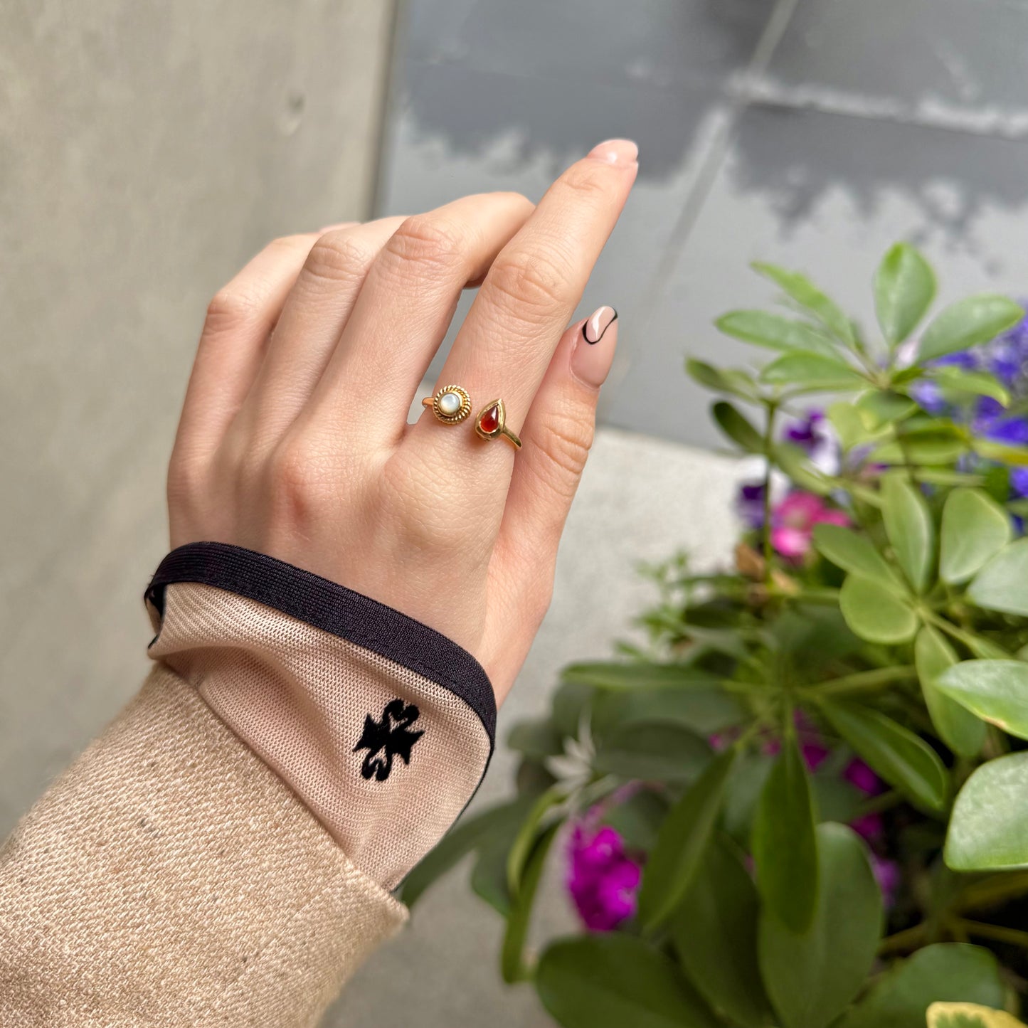 Brass 2stone ring 9