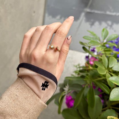 Brass 2stone ring 9