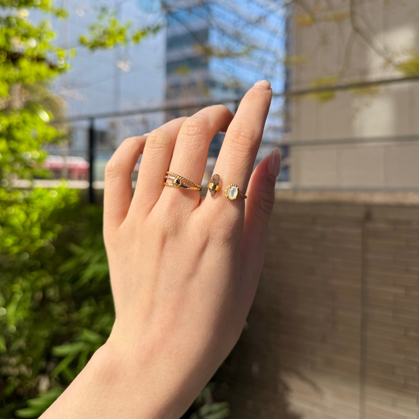 Brass 2stone ring 4