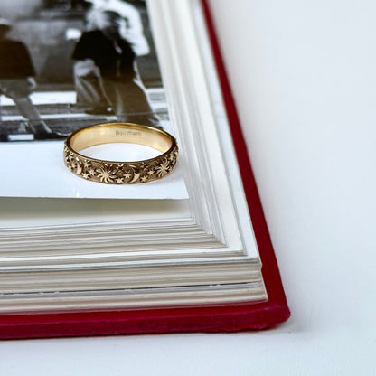 Brass Star & Moon plain ring