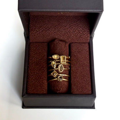 Brass petit ring〈Citrine〉