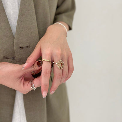 Brass Heart plain ring 9
