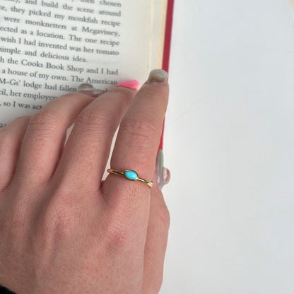 Brass petit ring〈Turquoise〉