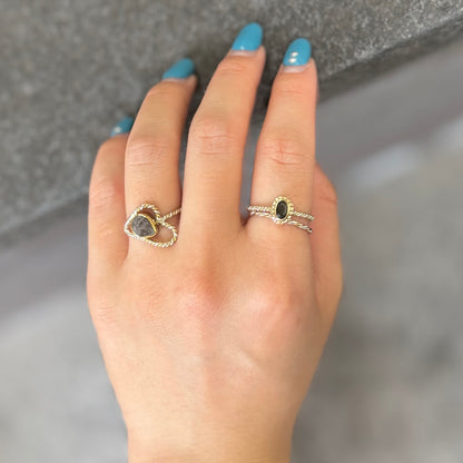 Herkimer diamond ring 13