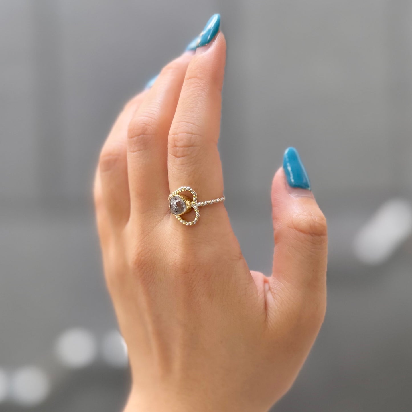 Herkimer diamond ring 13