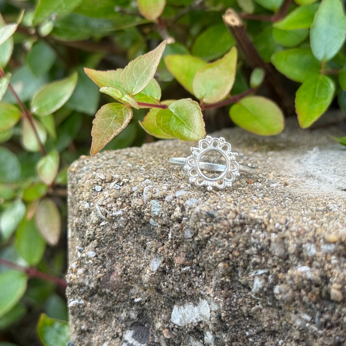 Flower plain ring 6