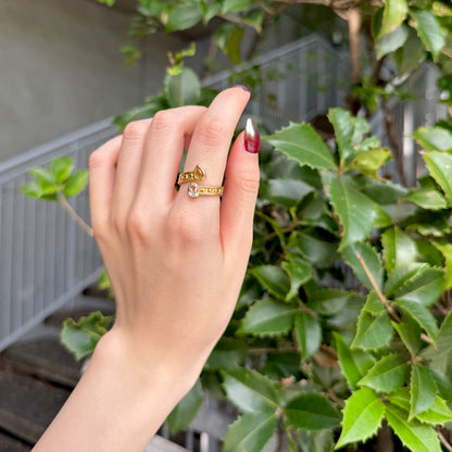 Brass 2stone ring 3