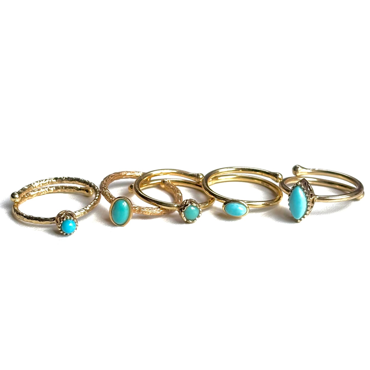 Brass petit ring〈Turquoise〉