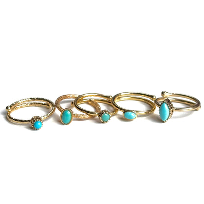 Brass petit ring〈Turquoise〉