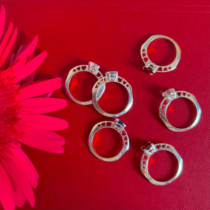 Heart design ring 〈Rainbow moon stone〉