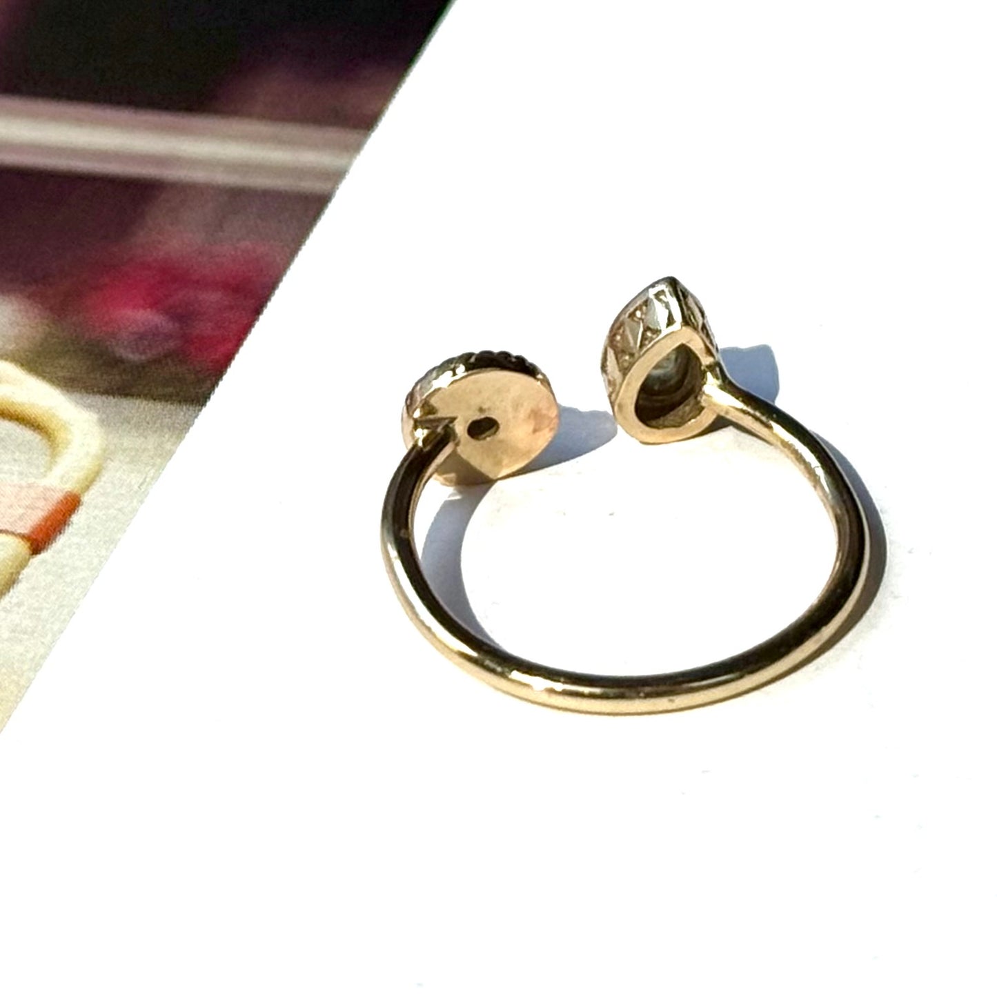 Brass 2stone ring 5