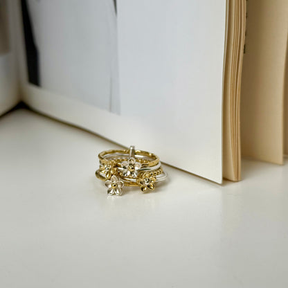 Stacking plain ring〈Flower〉