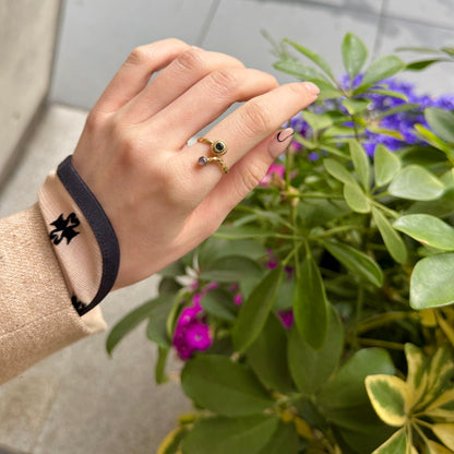 Brass 2stone ring 6