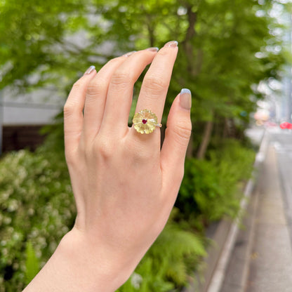 Flower carving ring