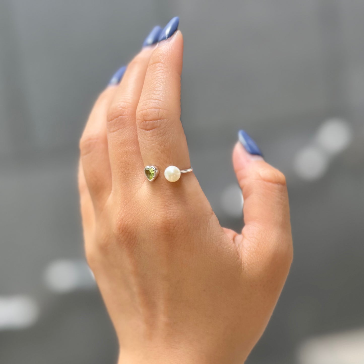 Heart×Pearl 2stone ring