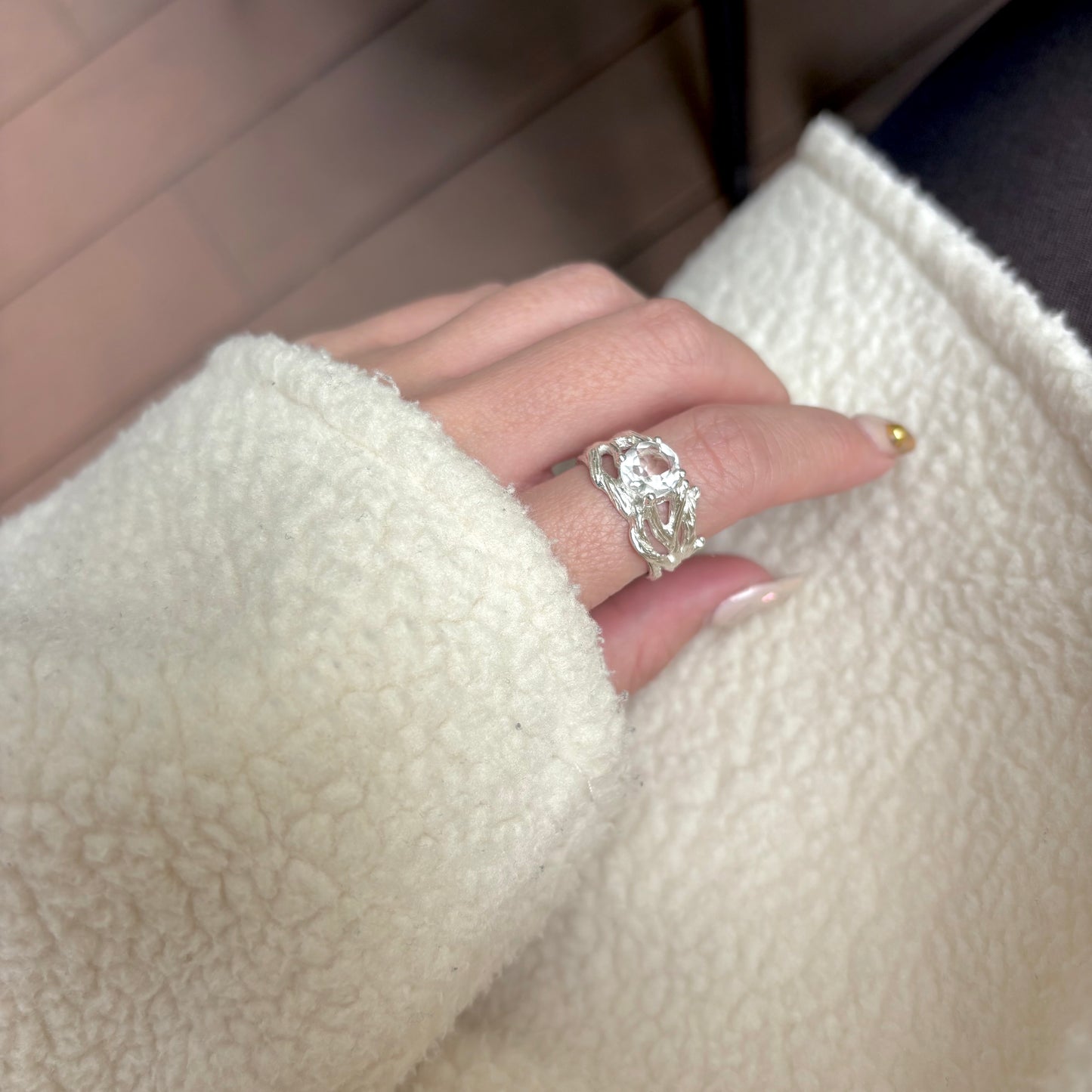 Botanical design ring