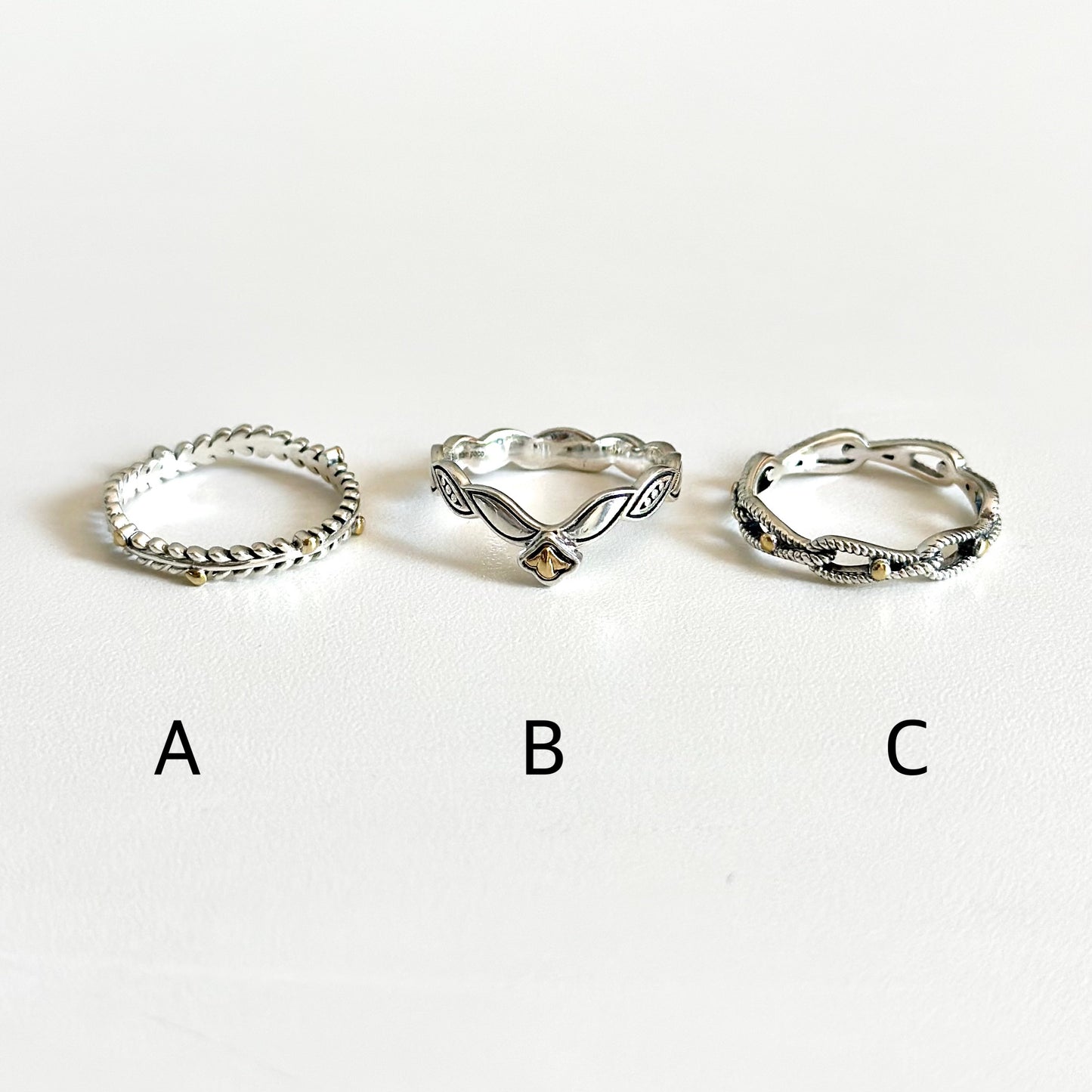 【Biju mam poco】Silver925&18K plain ring 2