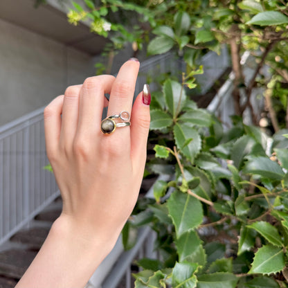 Silver925×Brass 2stone ring 20