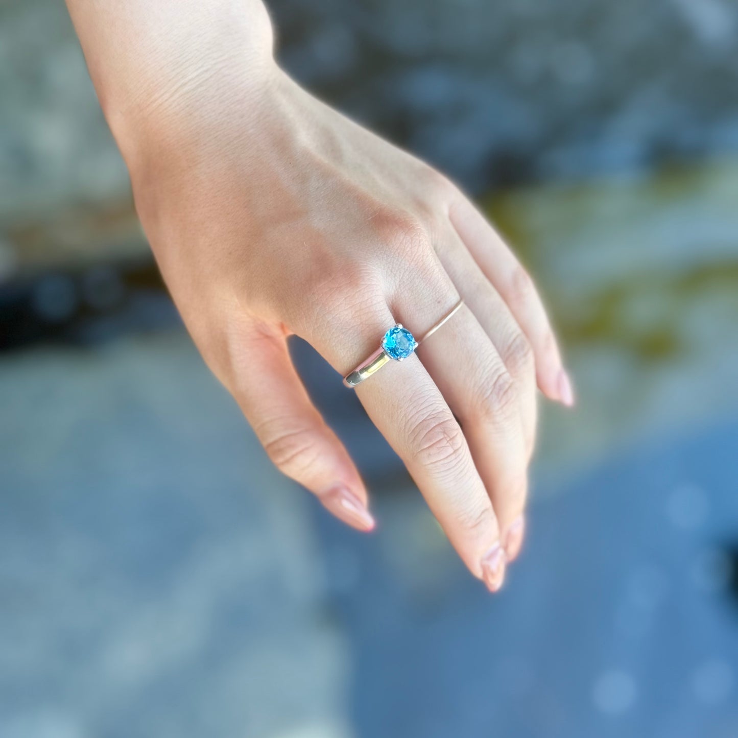 Swiss Blue topaz ring