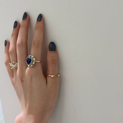Silver925×Brass plain ring 〈Ball〉6