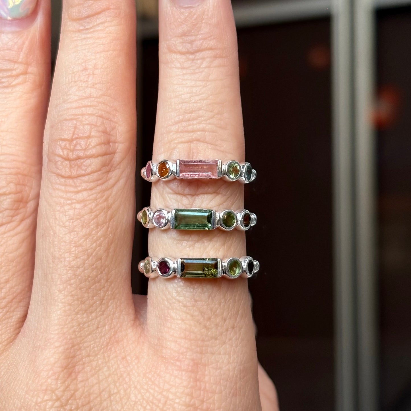 Multi tourmaline ring 4
