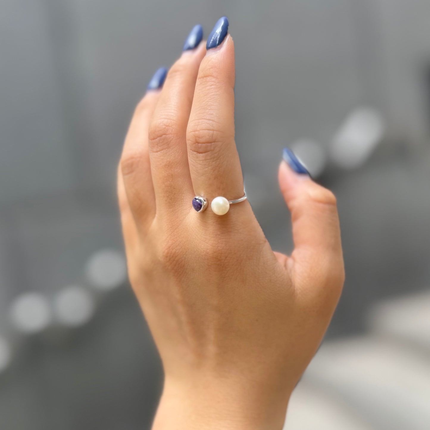Heart×Pearl 2stone ring