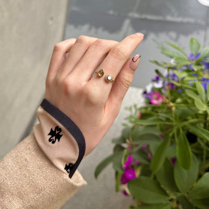 Brass 2stone ring 9