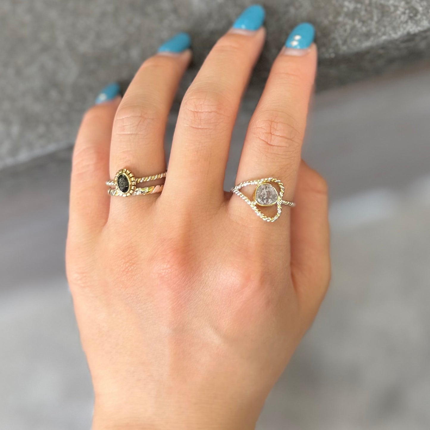 Herkimer diamond ring 13