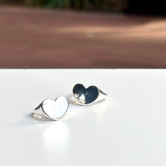 Heart plain ring 54