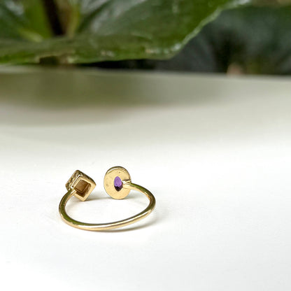Brass 2stone ring 10