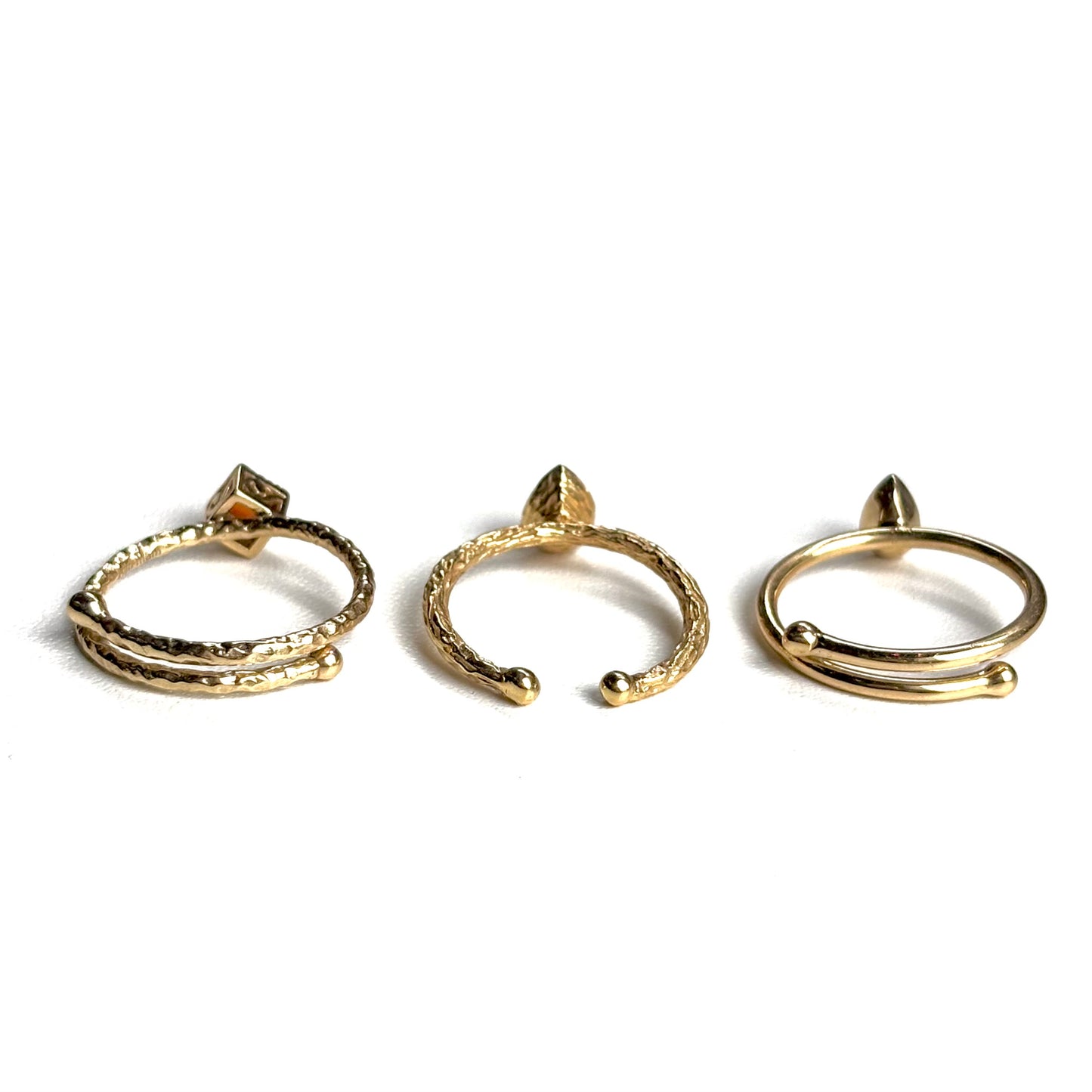Brass petit ring〈Carnelian〉