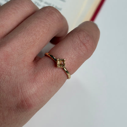 Brass petit ring〈Citrine〉